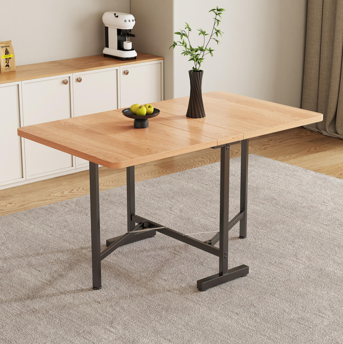 ESSTISCH 120/80/75 cm aus MDF mit Klappfunktion - Eichefarben, Holzwerkstoff (120/80/75cm) - OKMYHOME