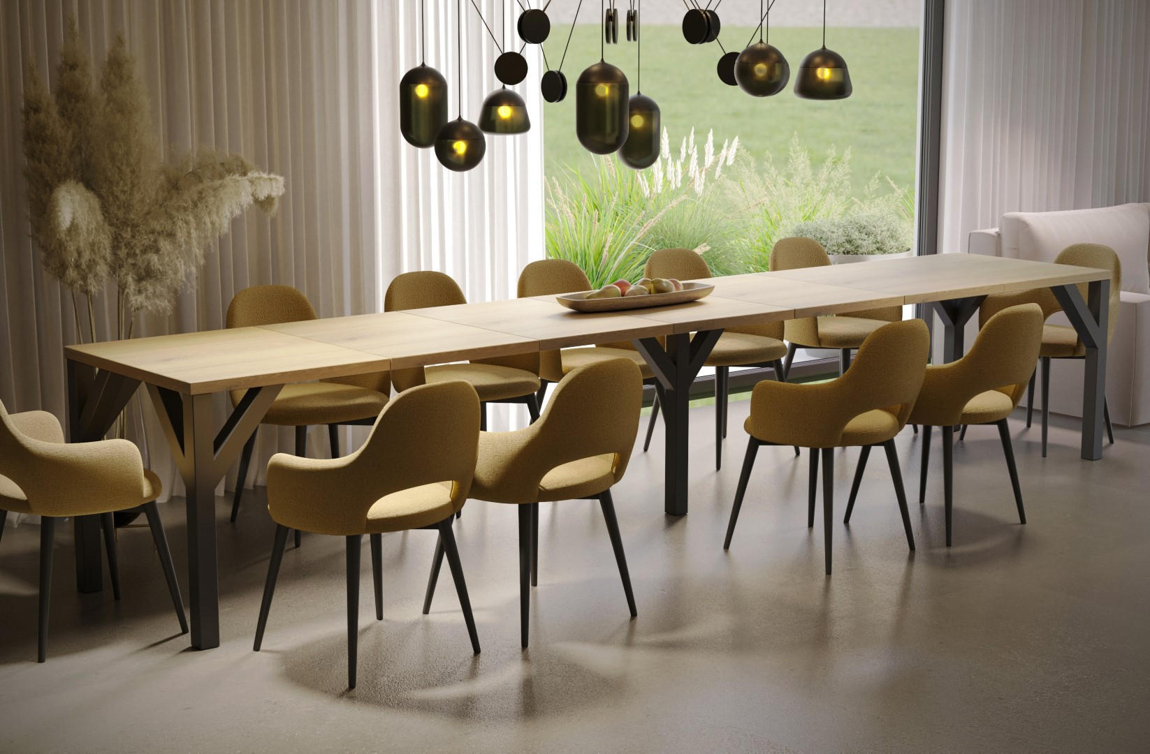 ESSTISCH Dunaj ausziehbar bis 350 cm - Eichefarben, Holzwerkstoff (130/90/75cm) - Endo-Moebel