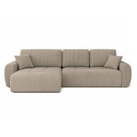 ECKSOFA Mit Schlaffunktion Und Bettkasten L-Form Ivo XL, Cordstoff Poso, Dunkelbeige, Links - Beige, Holz (280/142cm) - Kaiser Möbel