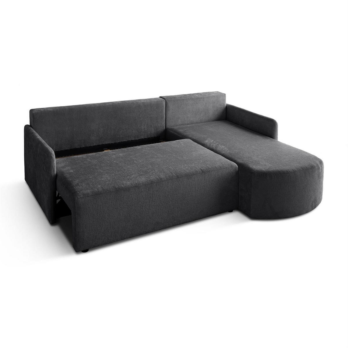 ECKSOFA BLISS mit Schlaffunktion und Bettkasten Harmony 90 - Grau, Textil (212/160cm) - Lookway