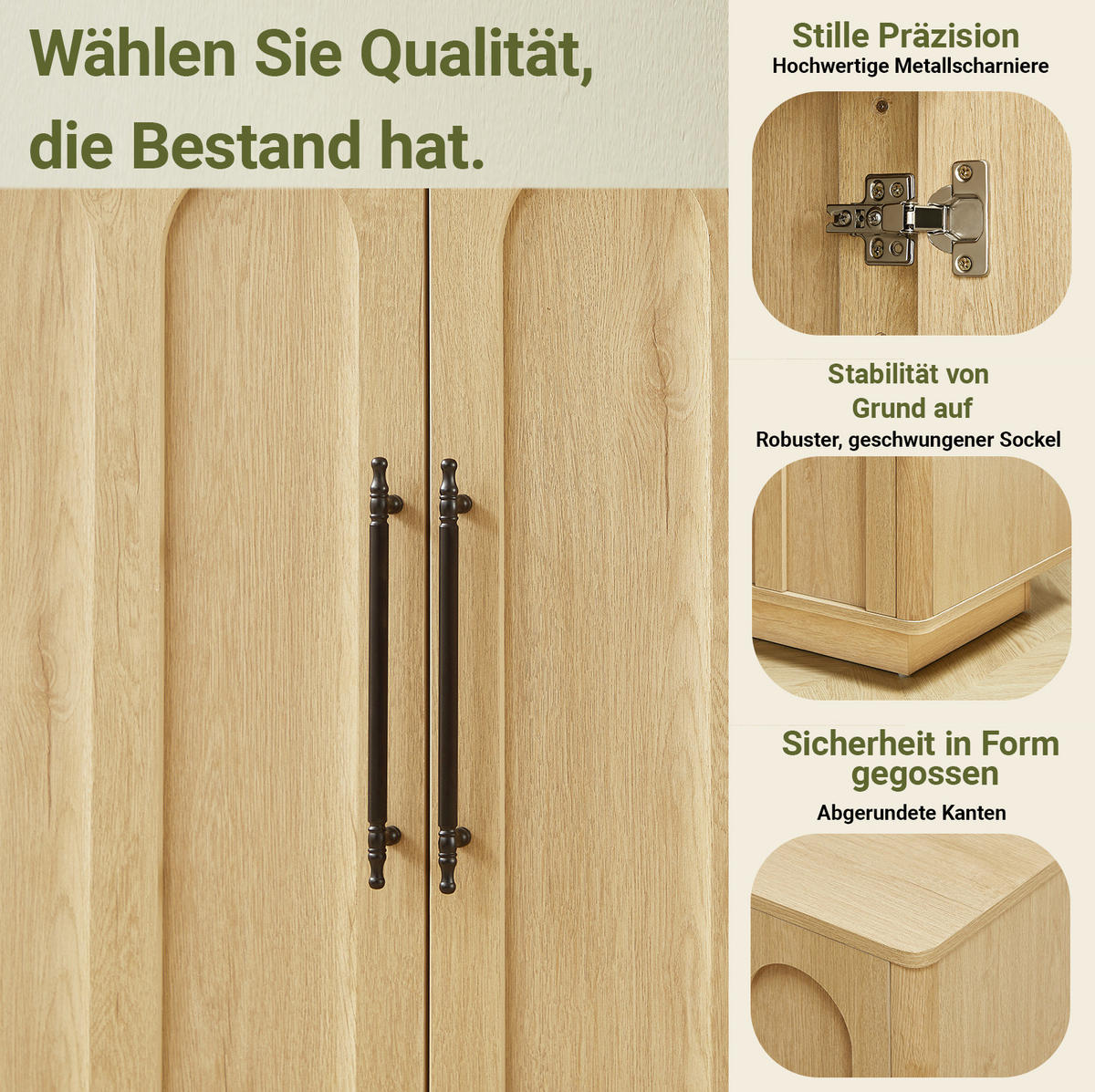 PŘÍBORNÍK z MDF 160x40x80 cm dubová barva se soft-close panty a ochranou proti převrácení - barva dubu, kompozitní dřevo (160/80/40cm) - Modfu