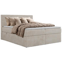BOXBETT TILION 200/200 - Beige Cord - Topper T25 - H4 - Beige, Textil (200/200cm) - MKS