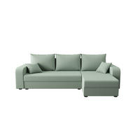 ECKSOFA HEWLET L BIS Cosmic 16 Rechts mit Schlaffunktion - Hellgrün, Textil (240/140cm) - Bedante