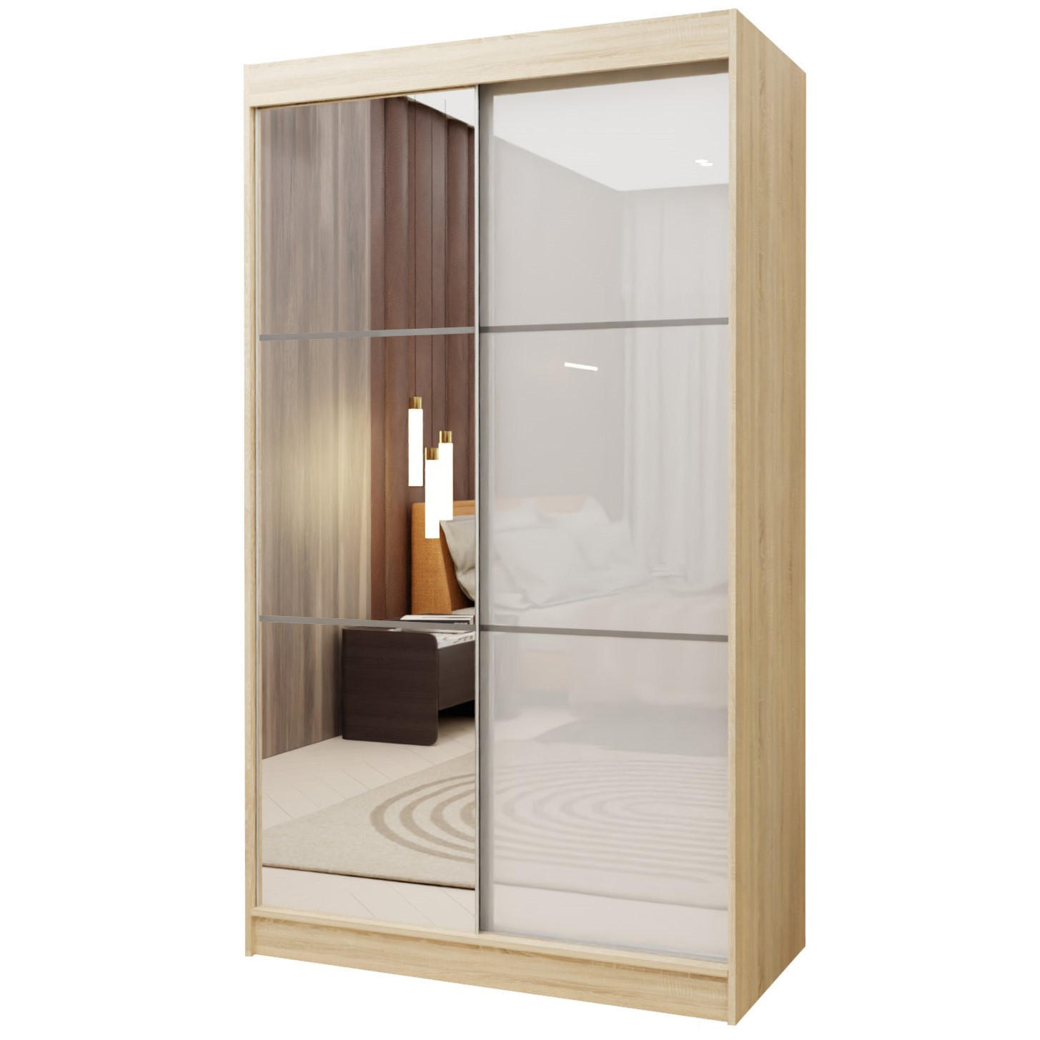 Masseno Schwebetürenschrank Sonoma Eiche 120x216x61 cm