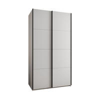 SCHWEBETÜRENSCHRANK 245,5/130/64 2-türig - Schwarz/Weiß, Holz/Metall (130/245/64cm) - Abiks Möbel