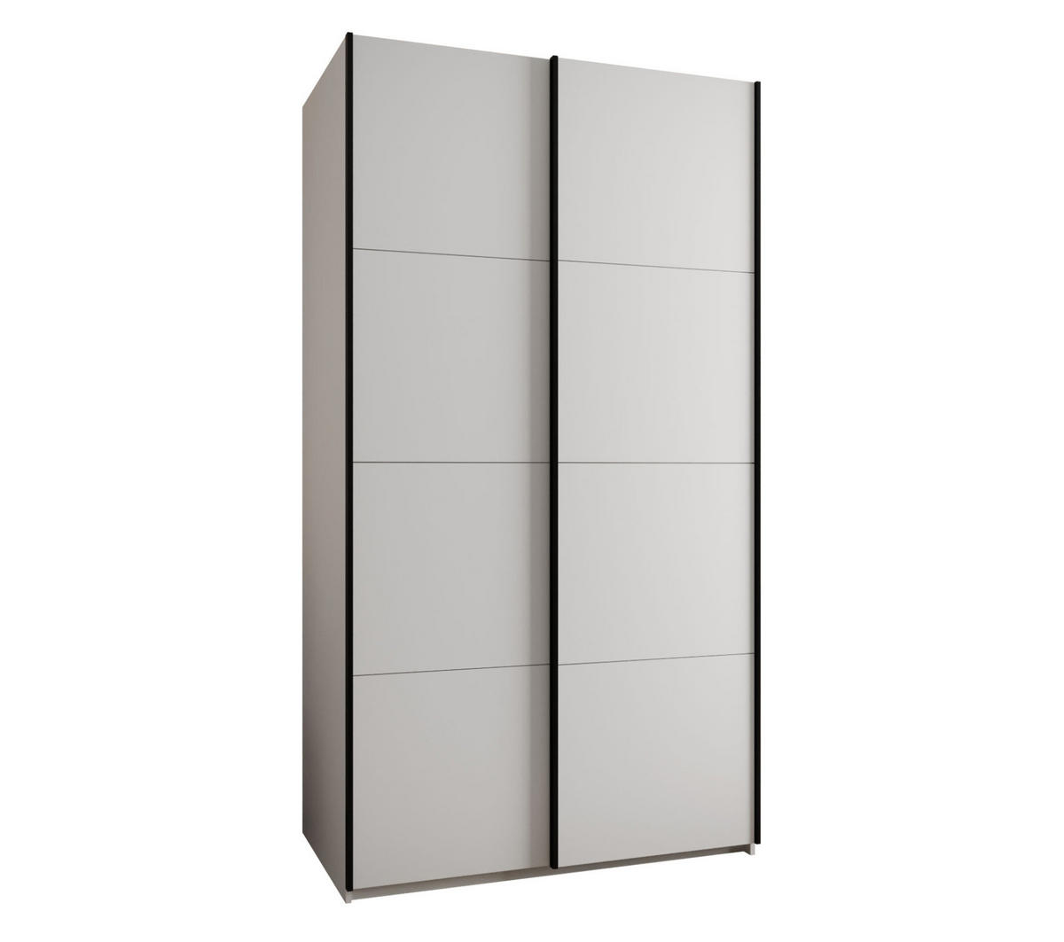 SCHWEBETÜRENSCHRANK 245,5/130/64 2-türig - Schwarz/Weiß, Holz/Metall (130/245/64cm) - Abiks Möbel