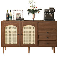 SIDEBOARD 130/40/75.5 cm Holzfarbe aus Spanplatte mit Rattantüren - Eichefarben, Holzwerkstoff (40/75.5/130cm) - OKMYHOME