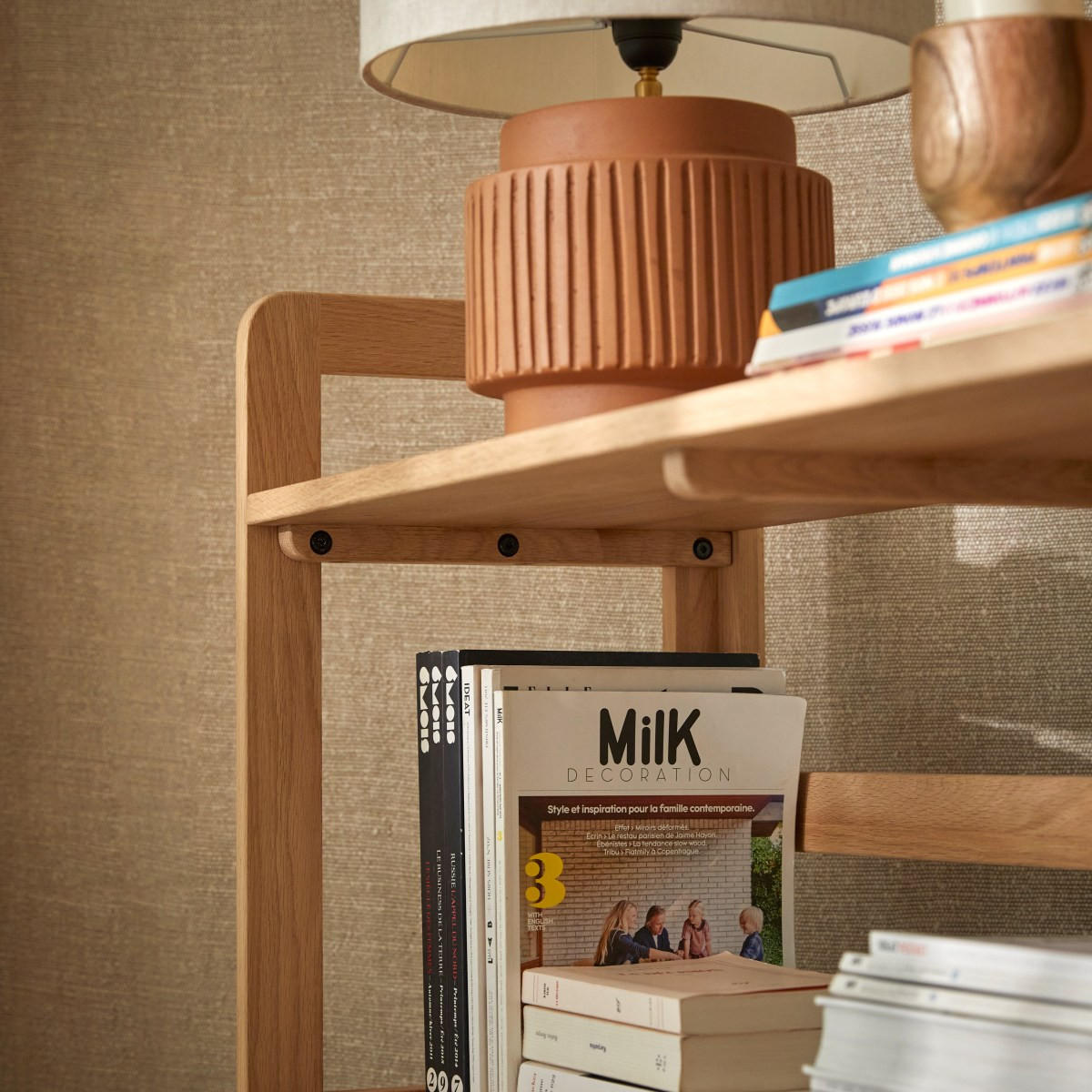 BÜCHERREGAL Esmée Natur aus Eiche - Naturfarben, Holz (110/105/35cm) - Tikamoon