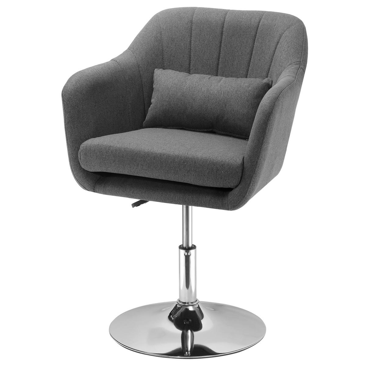 DREHSTUHL DE-06932 höhenverstellbar mit leinenartigem Bezug und Armlehnen Dunkelgrau - Dunkelgrau, Textil/Metall (60/91/60cm) - ComfortXL
