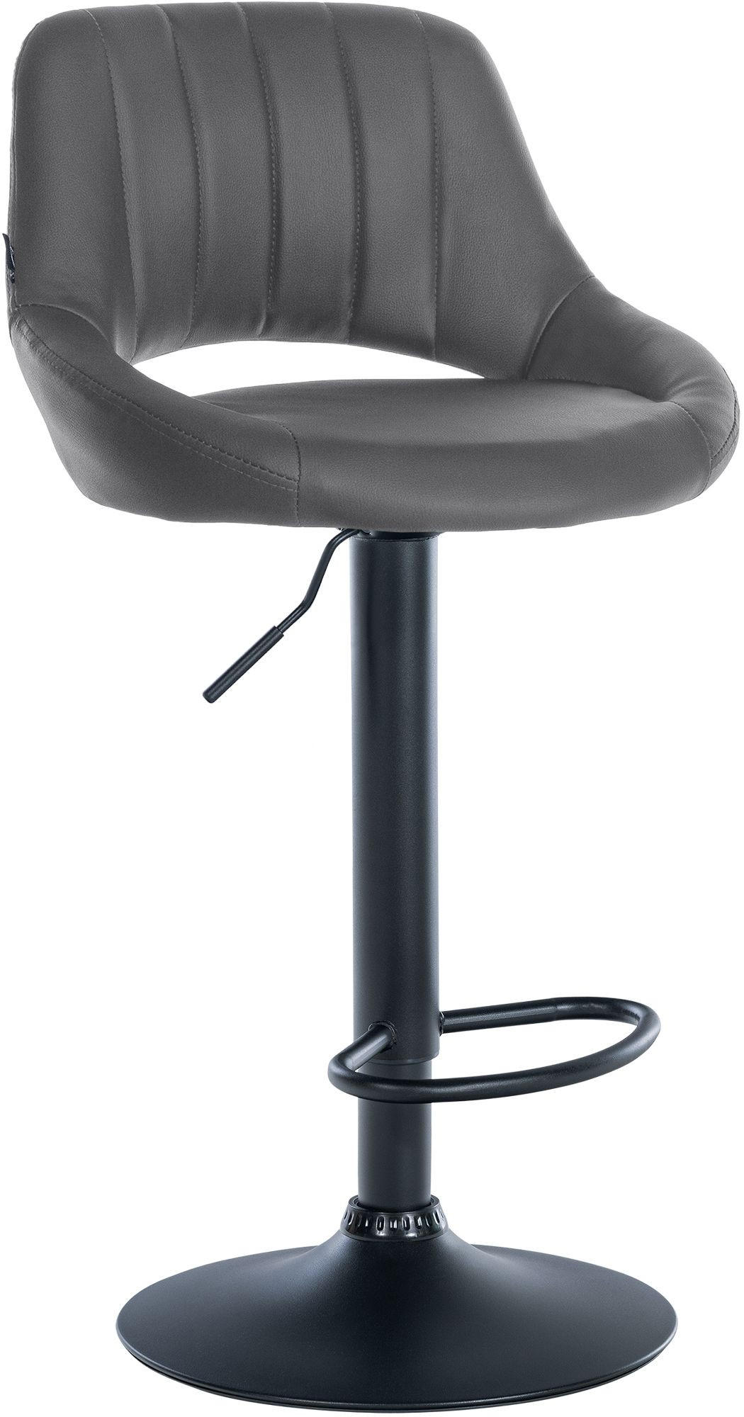 BARHOCKER Lederlook grau - Schwarz/Grau, Textil/Metall (47/85/48cm) - CLP