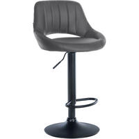 BARHOCKER Lederlook grau - Schwarz/Grau, Textil/Metall (47/85/48cm) - CLP