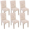 ESSZIMMERSTUHL 6er-Set klassisch und zeitlos 90x43x56cm Sitzhöhe 45cmTextil mit Schriftzug Beine Struktur - Eiche Creme - Beige, Textil (43/90/56cm) - CHEFGASTRO