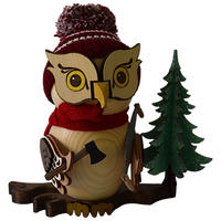 RAUCHFIGUR Eule Waldarbeiter 15 cm - Multicolor, Holz (10/15/10cm)