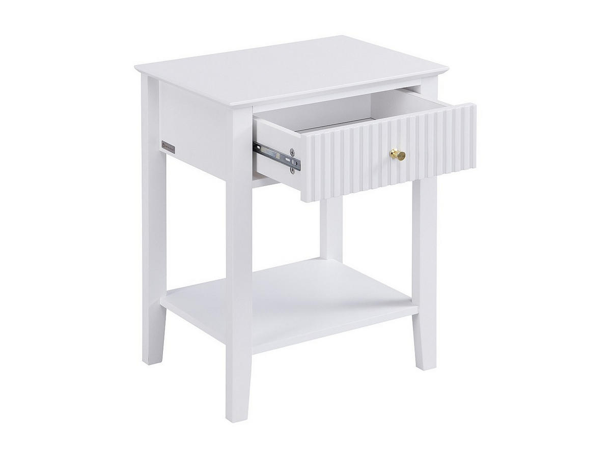 NACHTTISCH 2er-Set 1 Schublade & 1 Ablage – MDF – Weiß – NIRIVA - Weiß, Holz (48/61.5/35cm) - Vente-Unique