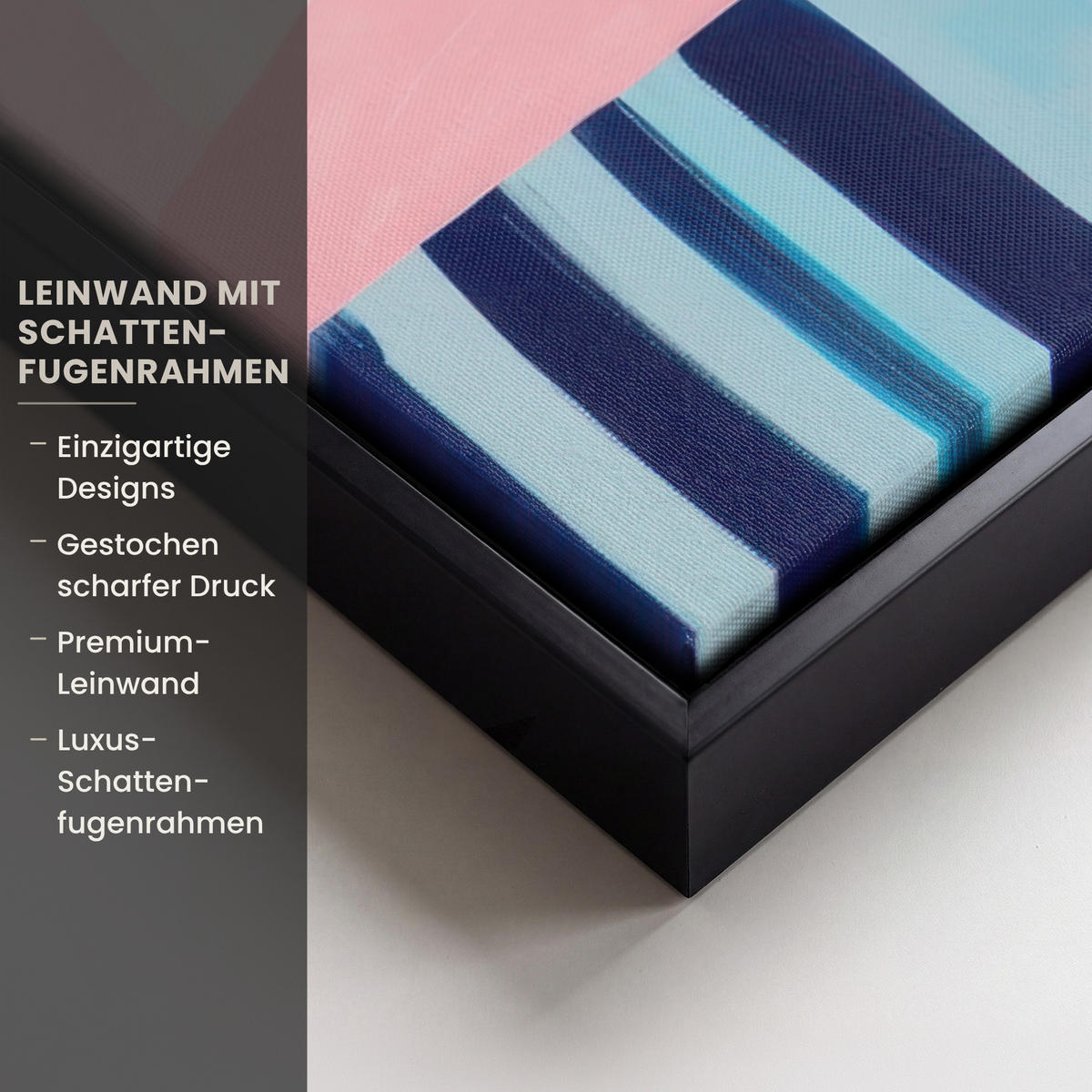 LEINWAND Bilder mit Rahmen - Obst - Abstrakter Hintergrund - Rosa - 80x60 - Pink, Textil (80/60cm) - MuchoWow