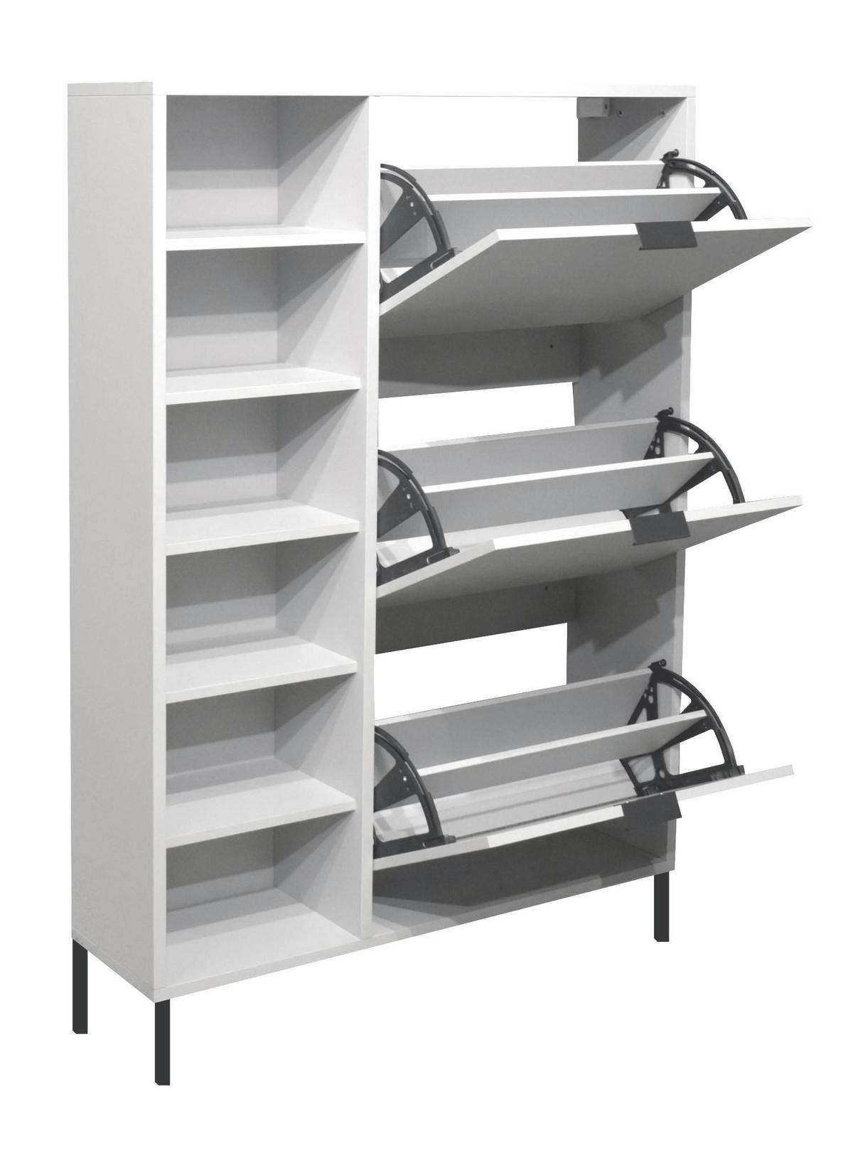 SCHUHSCHRANK Erna 95x25x141 Kreidegrau matt Lack - Hellgrau, Holzwerkstoff (95/141/25cm) - 58aufmkessel