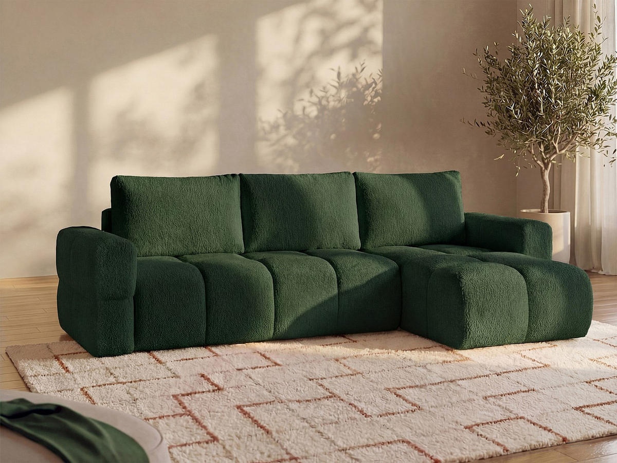 SCHLAFSOFA - 5 Personen-Sitzer - Stoff - Grün - - Grün, Textil (301/100/178cm) - Vente-Unique