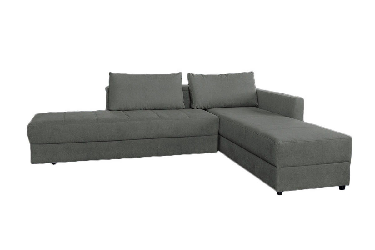 SCHLAFSOFA IDA Anthrazit Webstoff - Anthrazit/Schwarz, Textil (287/229cm) - KAWOLA