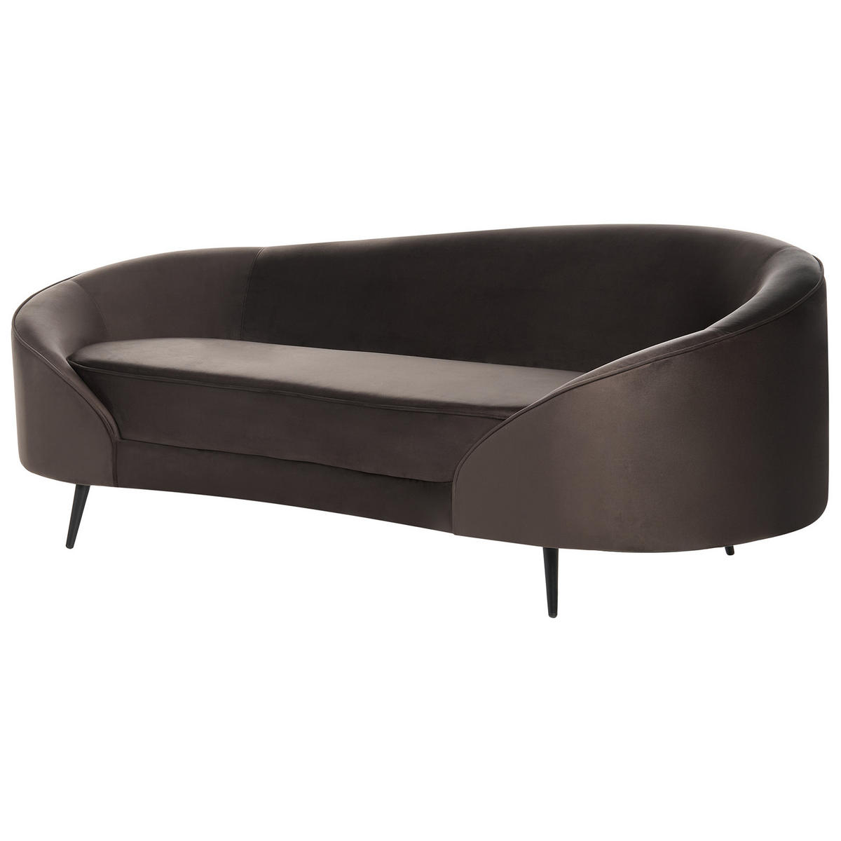 POHOVKA 2-místná Sametová látka Tmavě hnědá Savar - tmavě hnědá/černá, textil (183/75/85cm) - Beliani