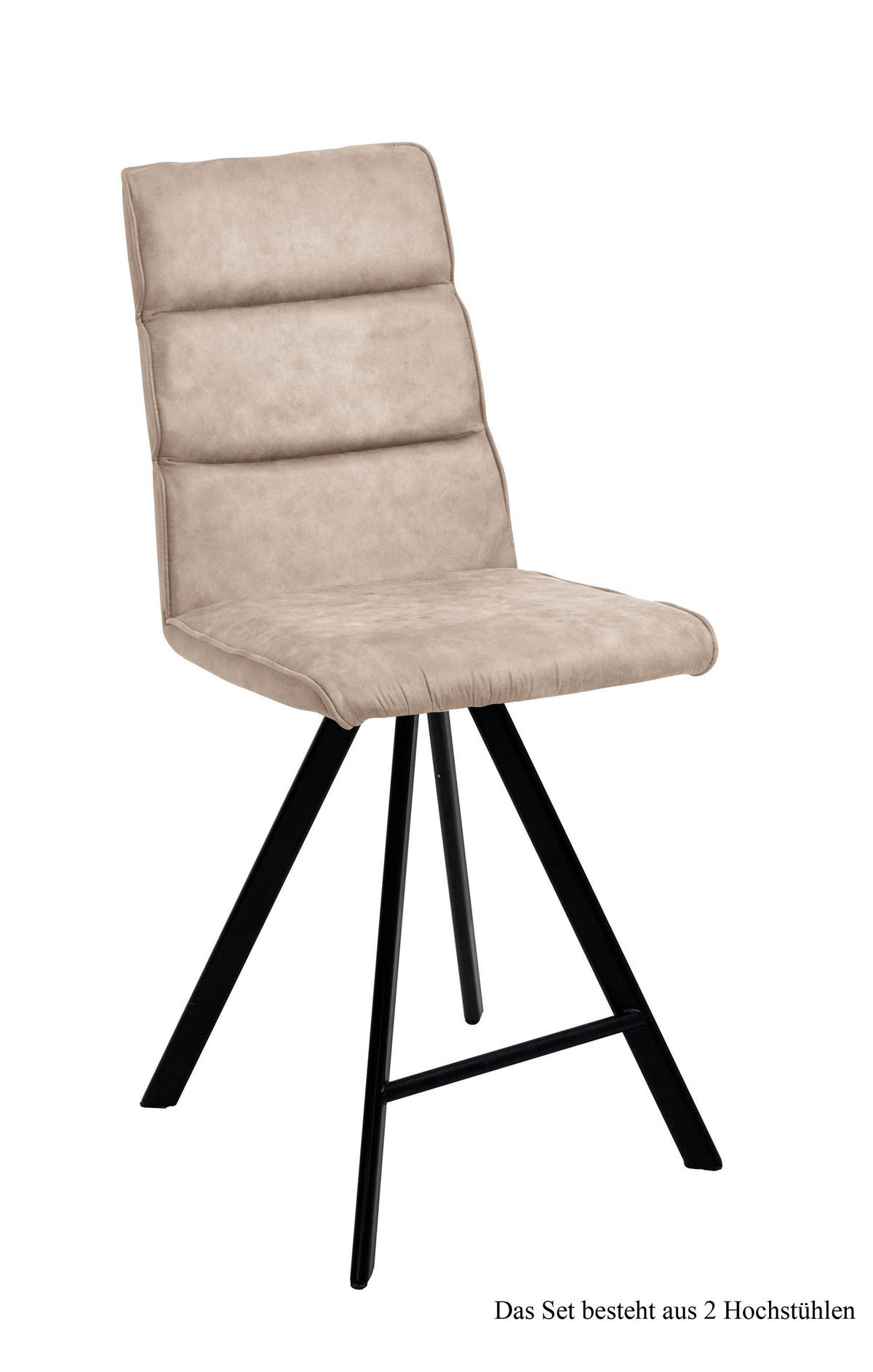 THEKENSTUHL (2er-Set) Delfina 47x109x60 Schwarz/Natur - Schwarz/Naturfarben, Kunststoff (60/109/47cm) - 58aufmkessel