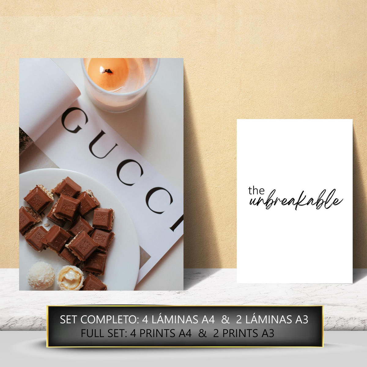 POSTER Set Mit 6 Modemarken A3 & A4 Rahmenlos - Klar, Papier (29/3cm) - Nacnic