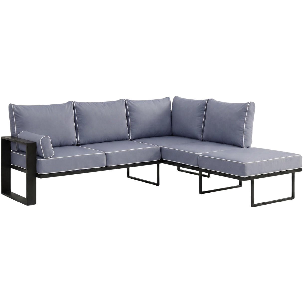 ROHOVÝ díl pohovky Verdino s kovovým rámem 207 cm, antracit - antracitová, kov (207/90/199cm) - Beautysofa