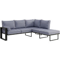 LOUNGEECKTEIL Verdino mit Metallrahmen 207 cm Blaugrau - Anthrazit, Metall (207/90/199cm) - Beautysofa