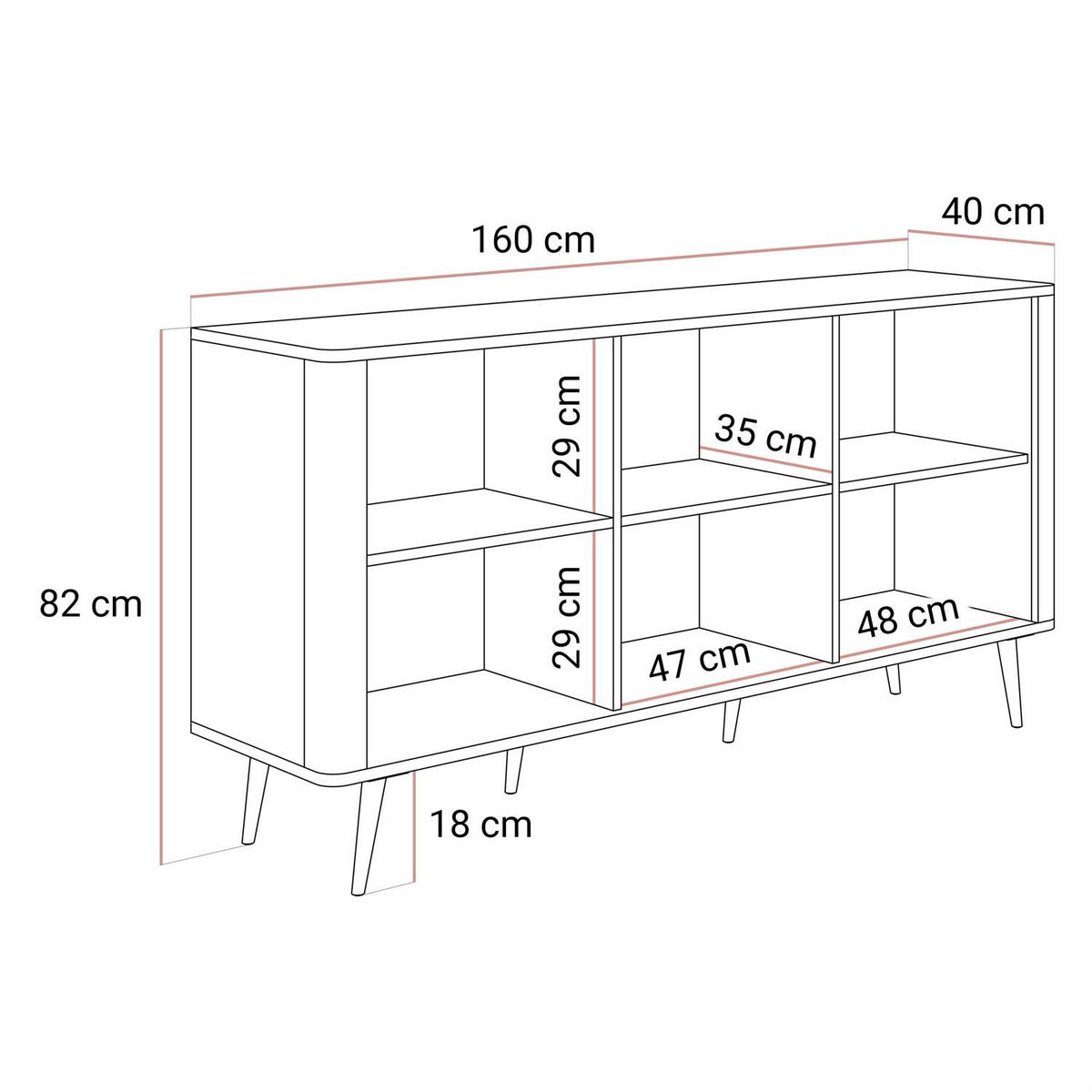 KOMMODE für das Schlafzimmer AUTUMN 3D mit geriffelter Front, Kaschmir / Nussbaum - Beige/Braun, Holzwerkstoff (160/82/40cm) - Lookway