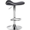 BARHOCKER Lederlook Schwarz - Chromfarben/Schwarz, Textil/Metall (45/71/45cm) - CLP