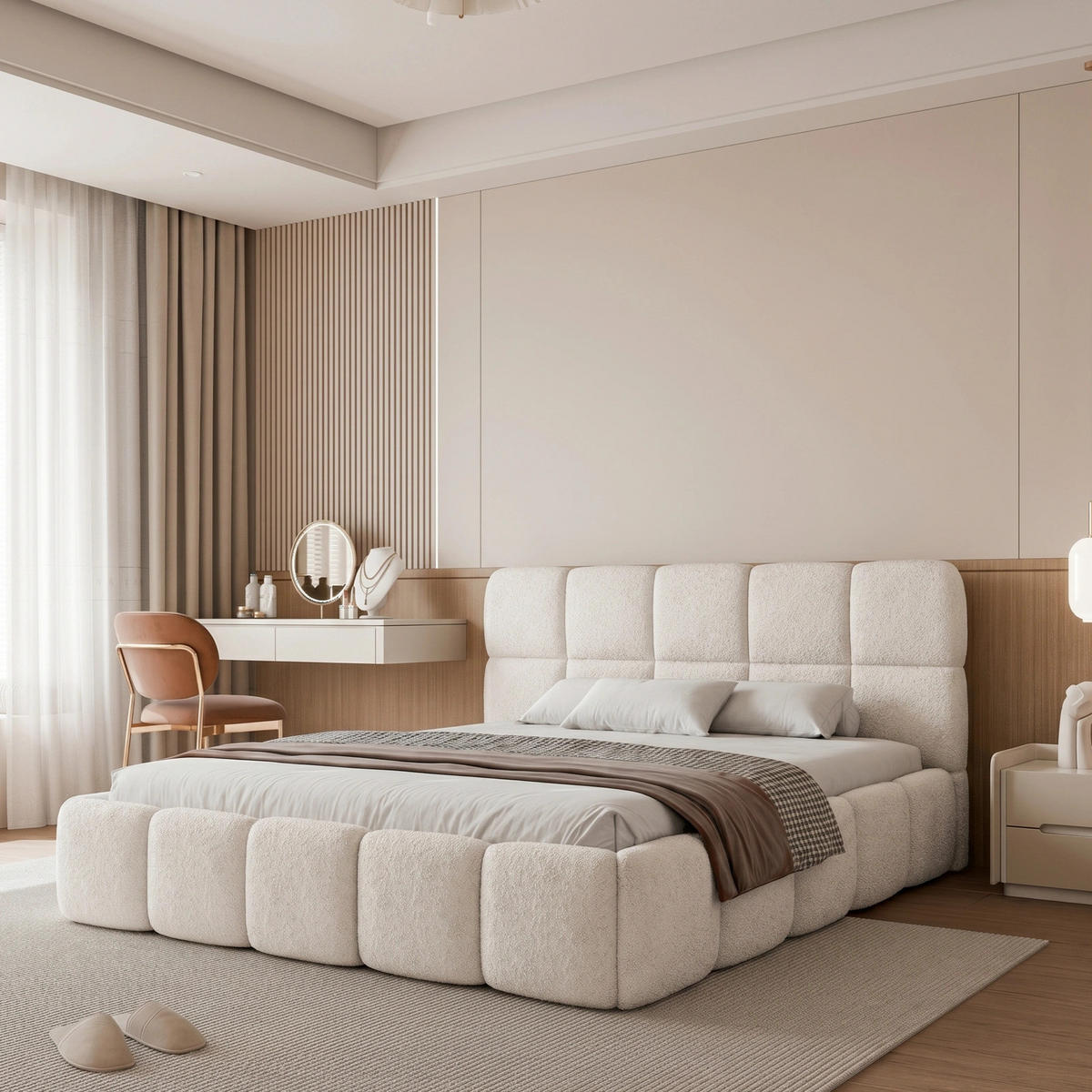 POLSTERBETT CERETTO 180x200 cm Creme (Stoff Legend) - mit Bettkasten und Holzlattenrost - Creme, Holzwerkstoff/Textil (180/200cm) - Ravio