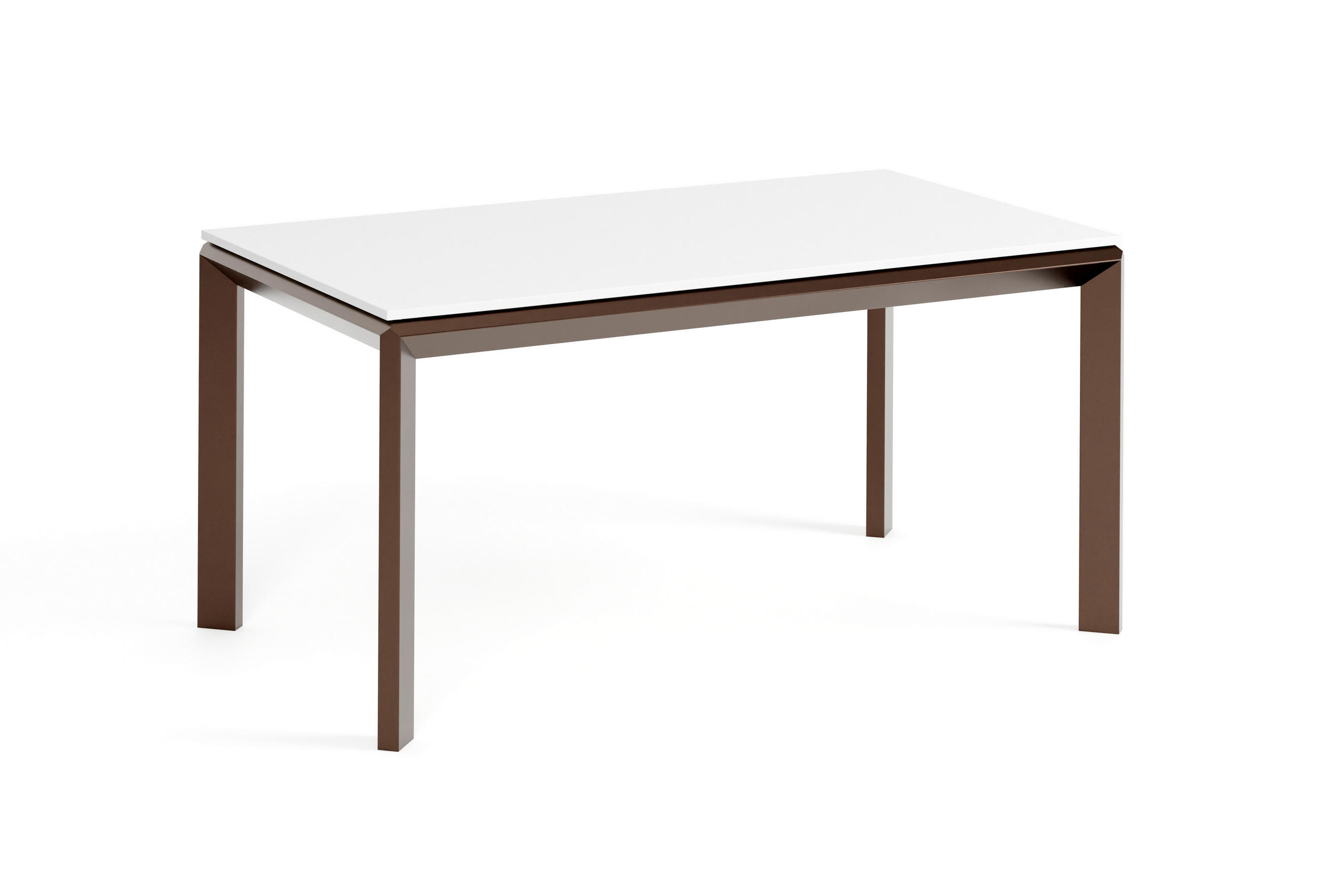 Meblini Esstisch Weiß, Braun 160x76x90 cm