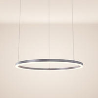 LED-HÄNGELEUCHTE Ring Direkt/Indirekt 5m Aluminium Ø 80cm - Alufarben, Metall (80/80/3.3cm) - s.luce