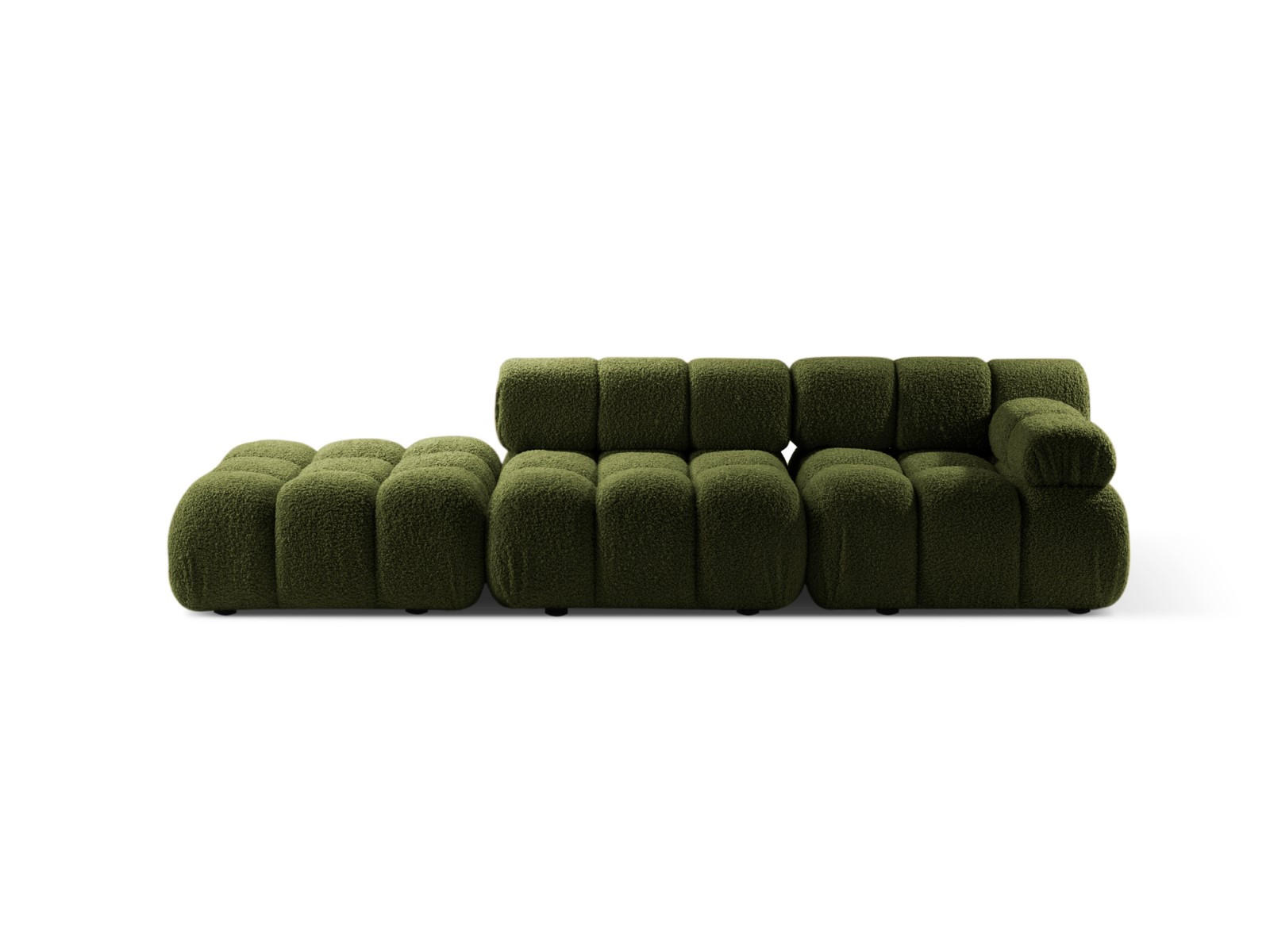 SOFA modular rechts Bellis aus Boucle grün 4 Sitzplätze - Grün, Textil (282/70/94cm) - Micadoni