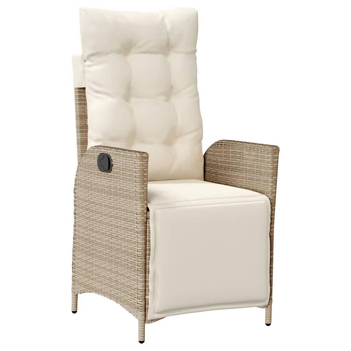GARTEN-ESSGRUPPE 9Er Set Mit Kissen Beige Poly Rattan - Beige, Kunststoff - vidaXL