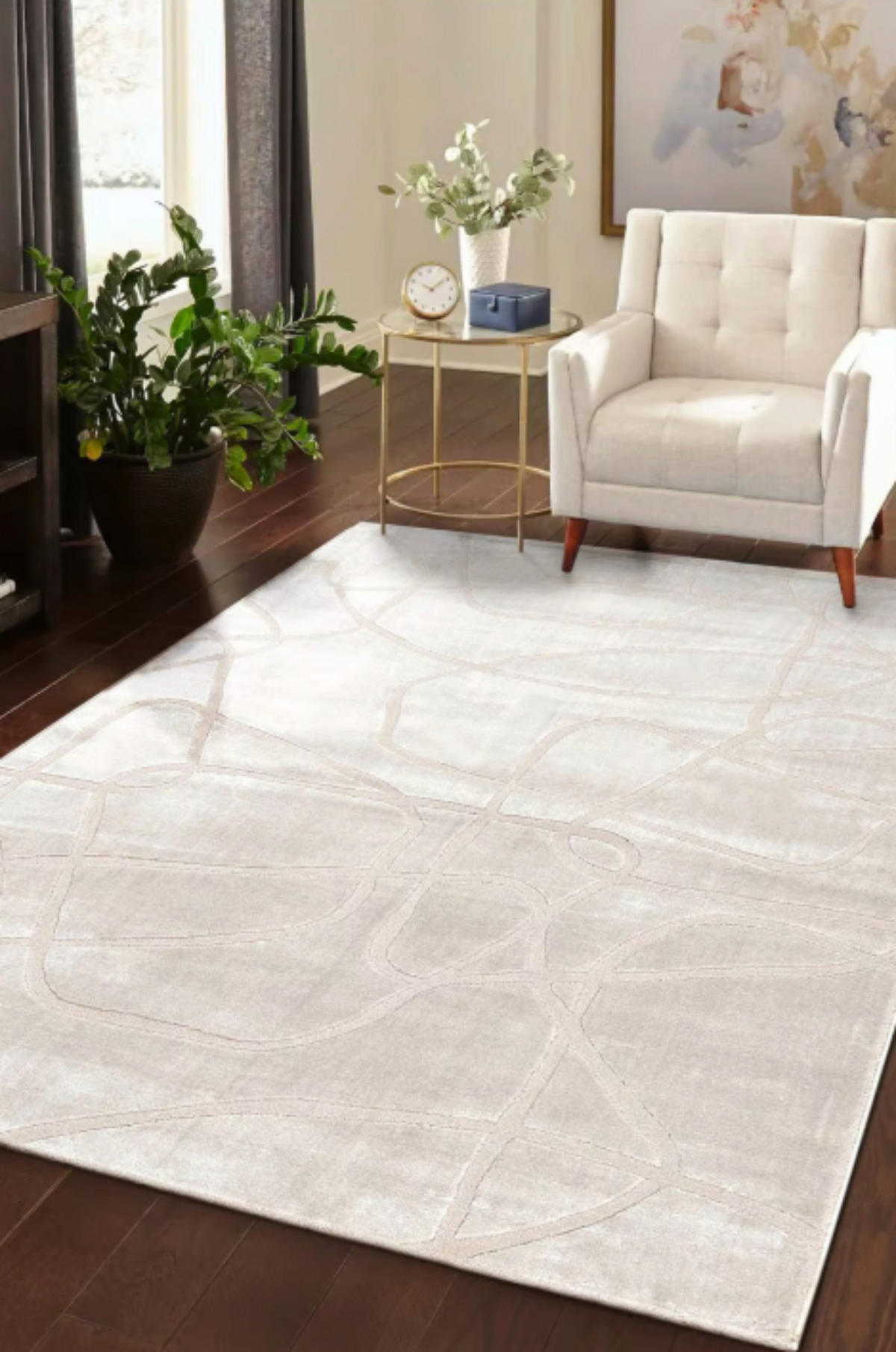 TEPPICH modern Flachgewebe BANQUISE Weiß 120 x 170 cm - Weiß, Textil (120/170cm) - Novatrend