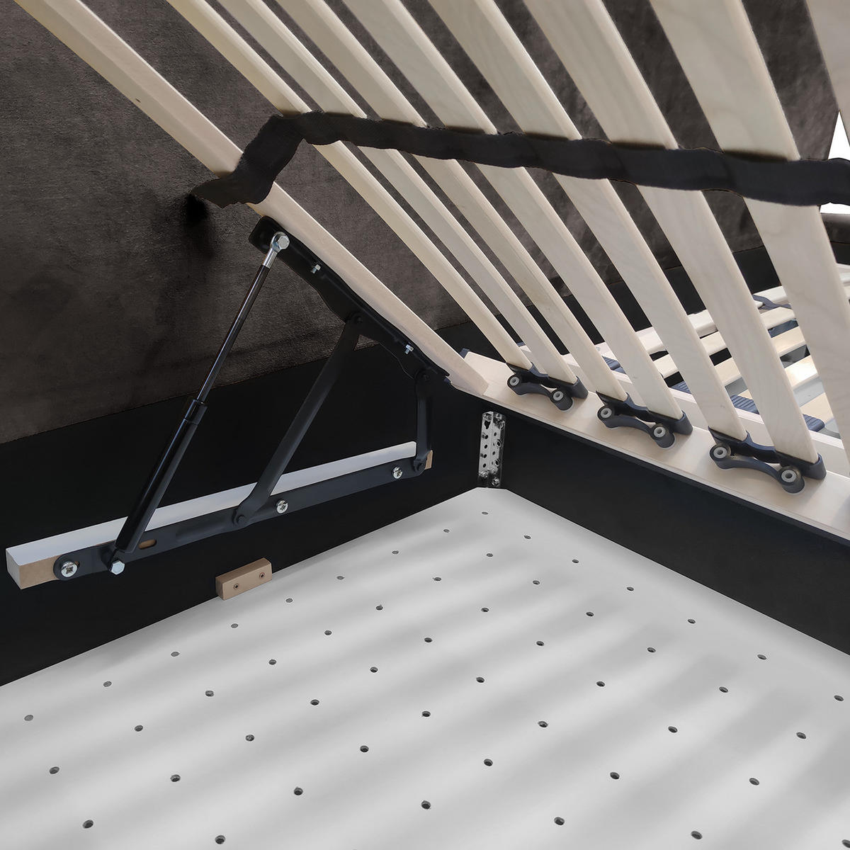 POLSTERBETT - Dunkelgrau, Textil (160/200cm) - home24