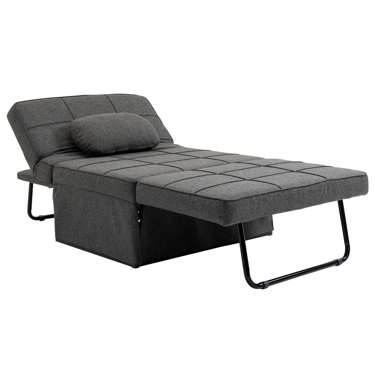 SCHLAFSESSEL 4-in-1 DE-14539 mit 5-fach verstellbarer Rückenlehne Grau - Grau, Metall (179/78/95cm) - ComfortXL