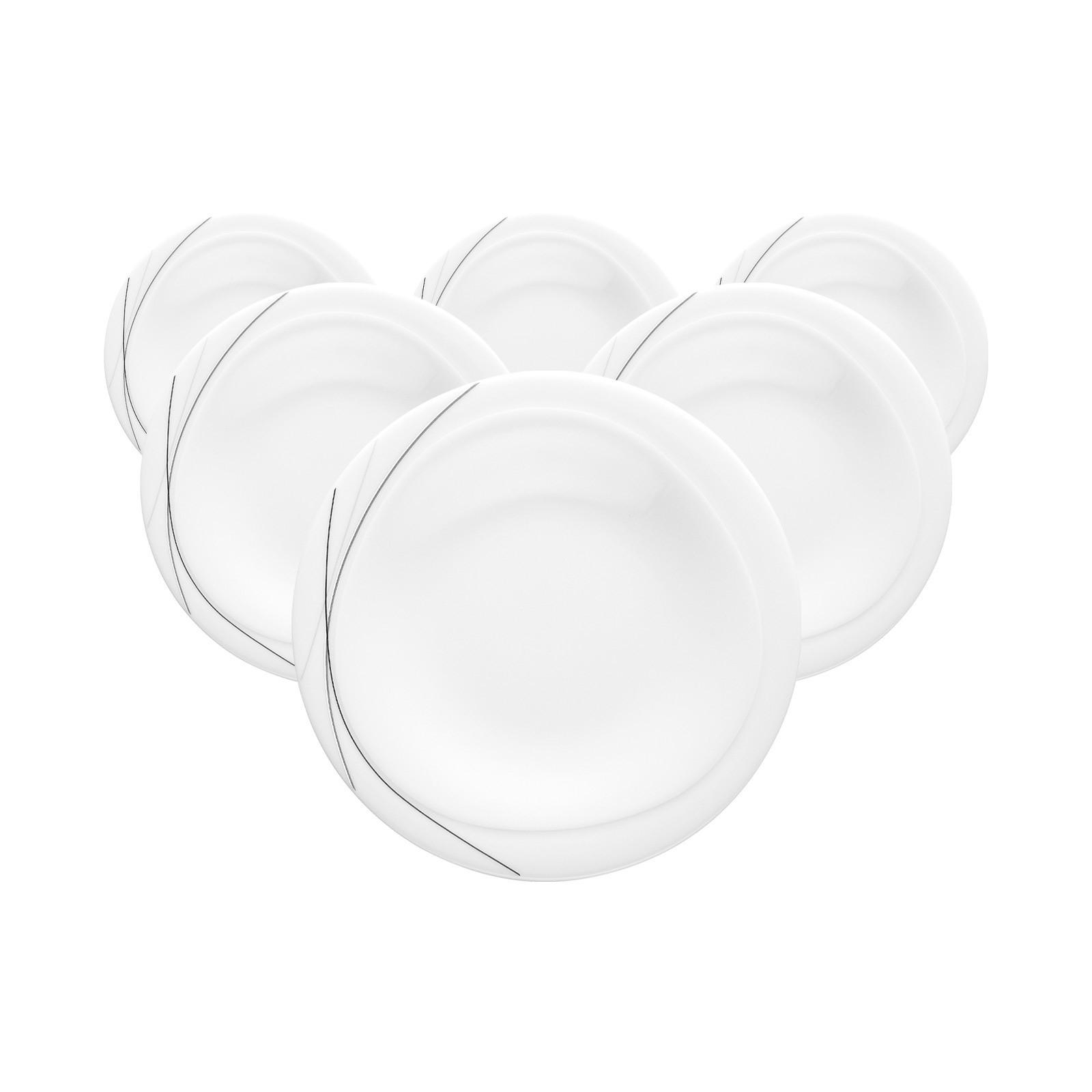 BROTTELLER Trio Highline weiß-grau ø 19,8 cm 6er Set - Weiß/Grau, Keramik (19.8cm) - Seltmann Weiden