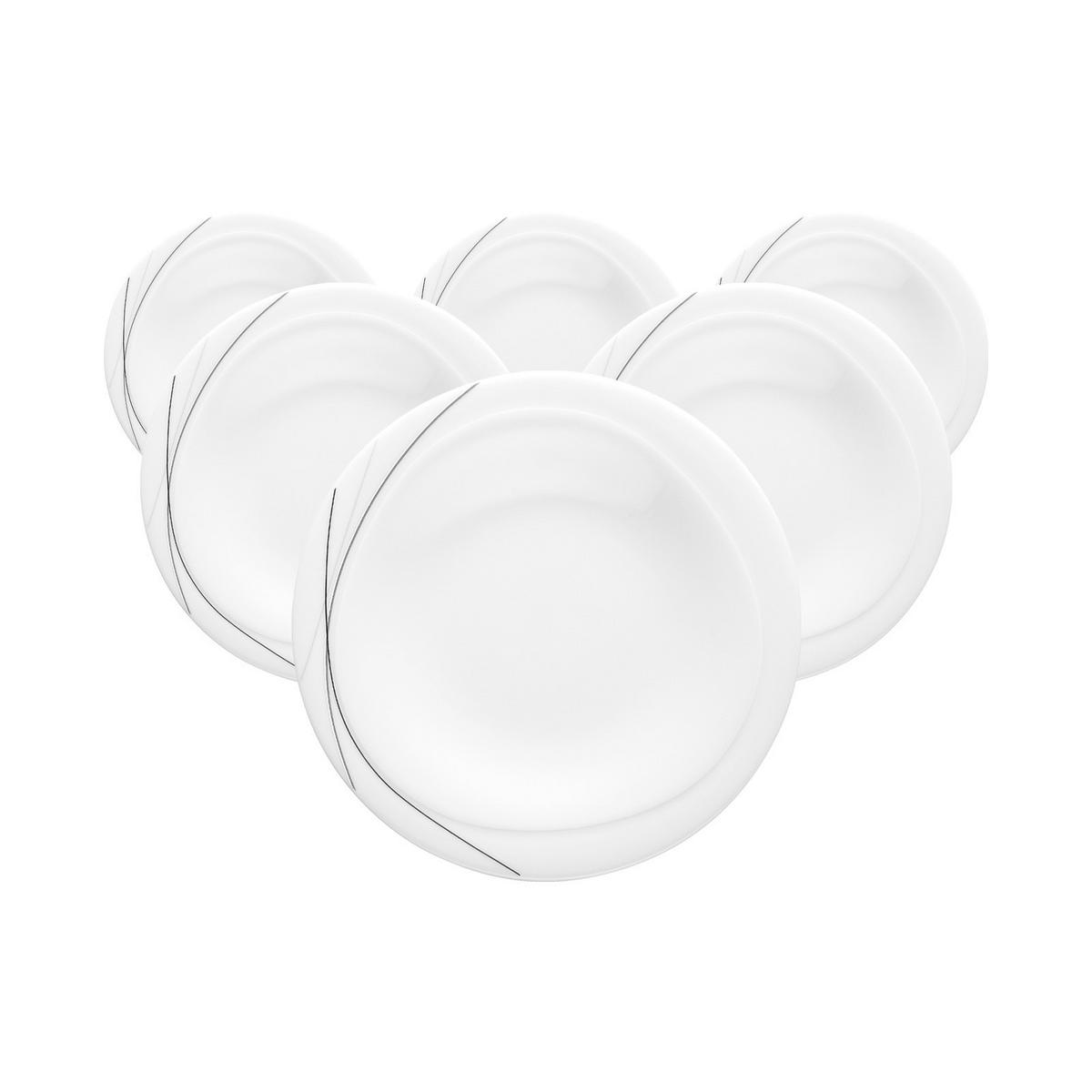BROTTELLER Trio Highline weiß-grau ø 19,8 cm 6er Set - Weiß/Grau, Keramik (19.8cm) - Seltmann Weiden