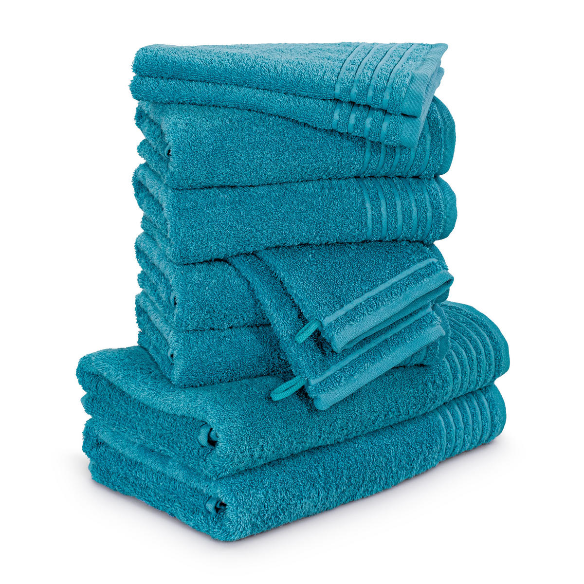 HANDTUCHSET NEW CLASSIC 10-TLG - Türkis, Textil (50/100cm) - MÖVE