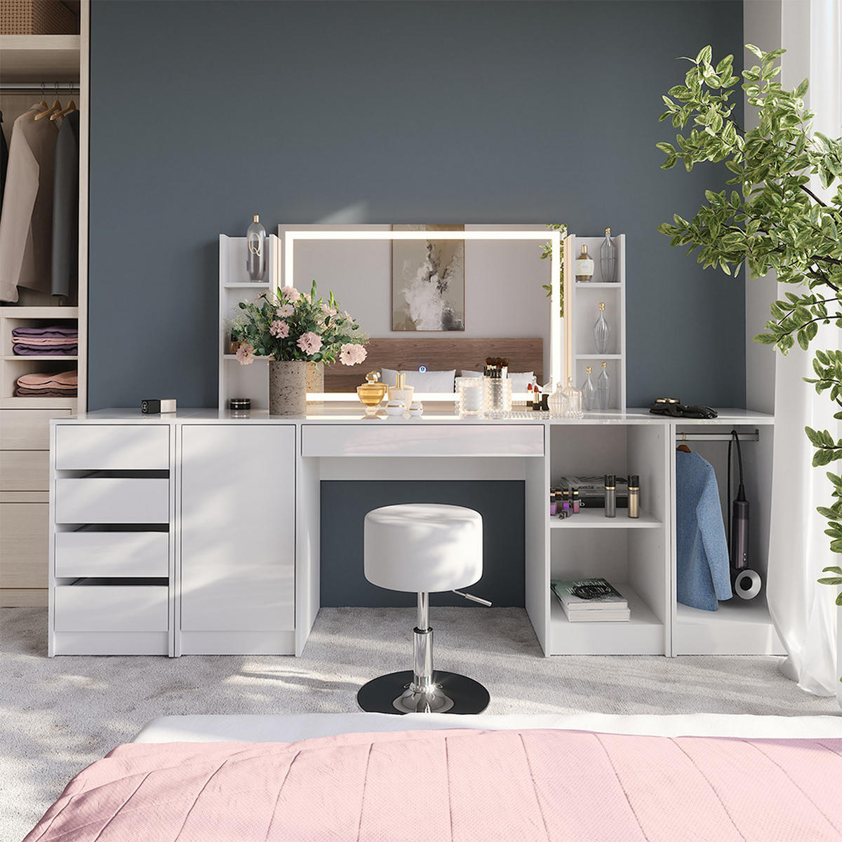 KREDENC Sherry Bílá - vysoce lesklá bílá, kompozitní dřevo (40.2/76/50.1cm) - Vicco