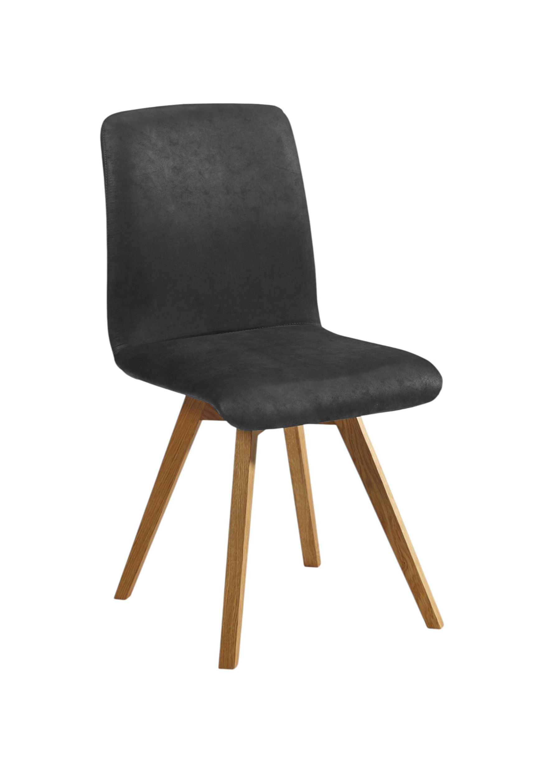ESSZIMMERSTUHL 2er-Set Delfi 5 Wildeiche Massiv/Microfaser Anthrazit - Anthrazit, Holz (46/92/56cm) - 58aufmkessel