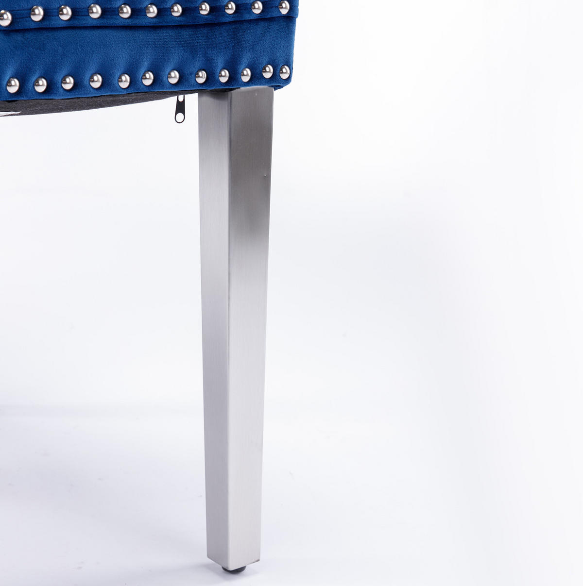 ESSZIMMERSTUHL mit hoher Rückenlehne 2er-Set Samt Blau - Blau, Metall (50/95/65cm) - Meubliv