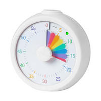 TIMER vit regnbågsmönster 60 min - Vit, Plast (9/9.5/4.5cm) - Relaxdays