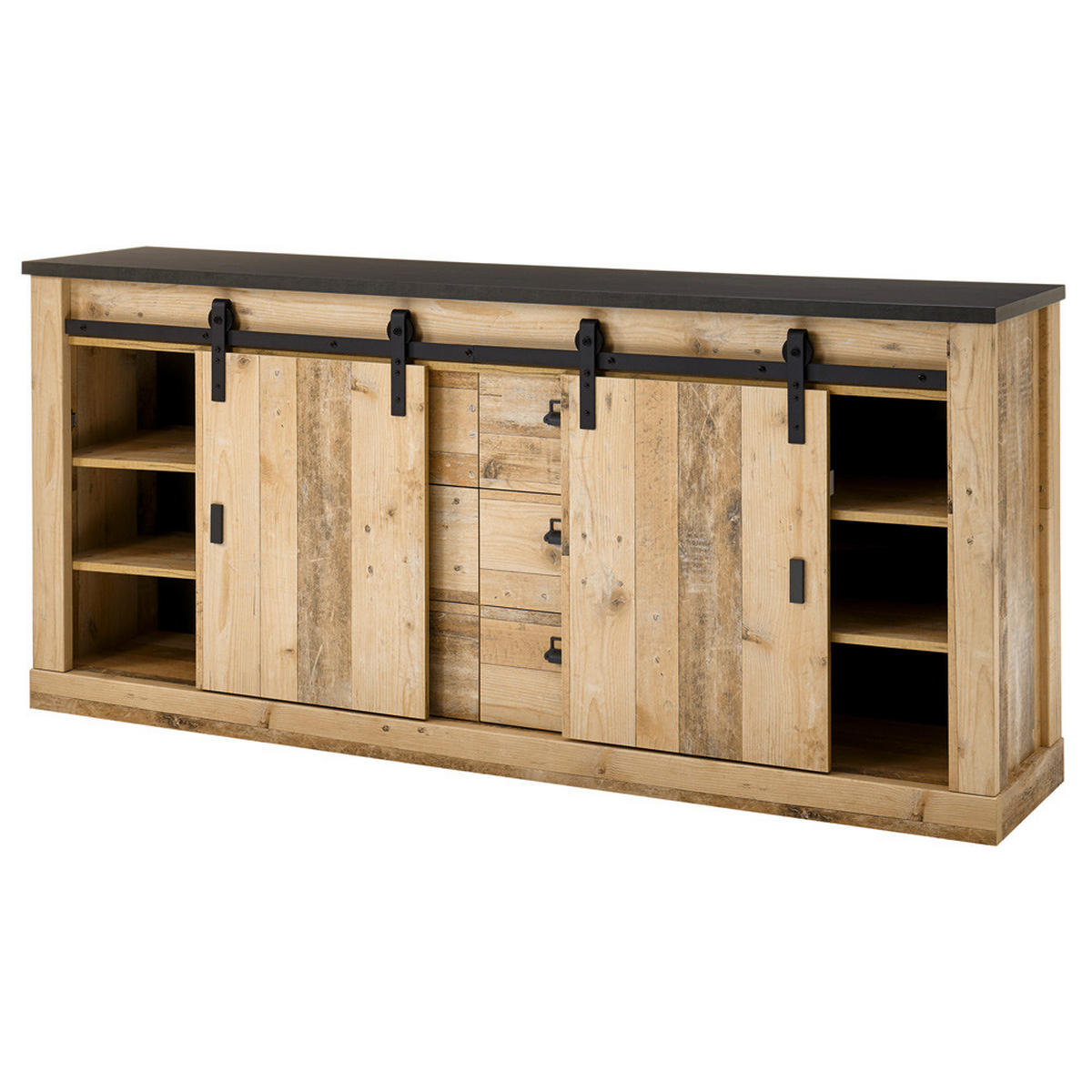 SIDEBOARD Shelton-61 - Braun, Holzwerkstoff (201/91/43cm) - Lomado