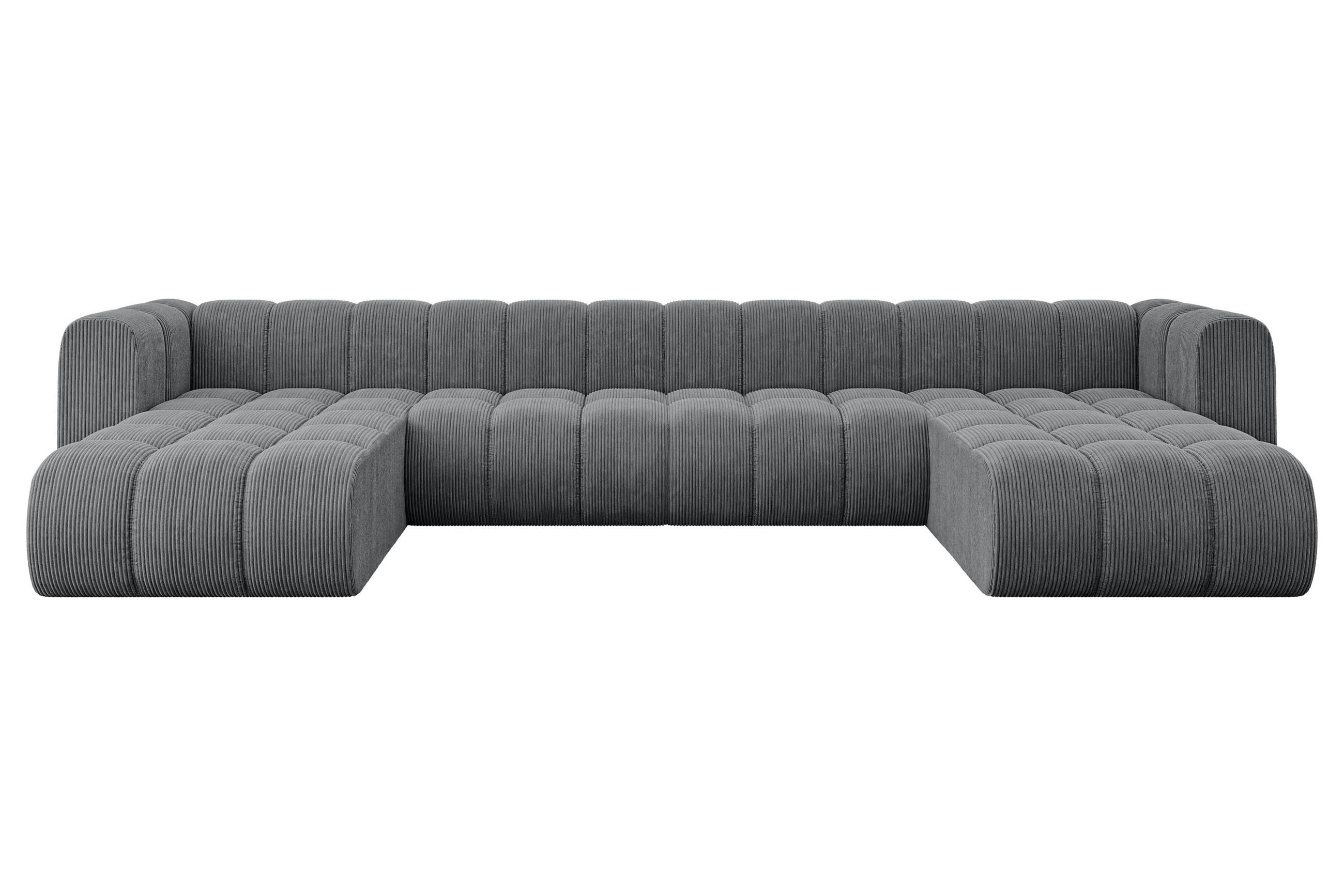 WOHNLANDSCHAFT modulares Sofa Joren-U2 - 410x177x70 cm Dunkelgrau - Dunkelgrau, Holzwerkstoff/Textil (410/70/177cm) - ALTDECOR
