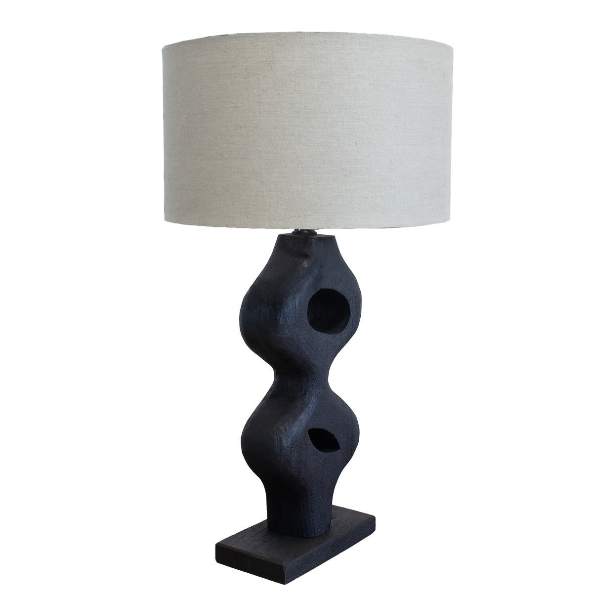 TISCHLAMPE aus Mangoholz 60cm, schwarz - Schwarz, Holz (38/38/60cm) - Giga Meubel