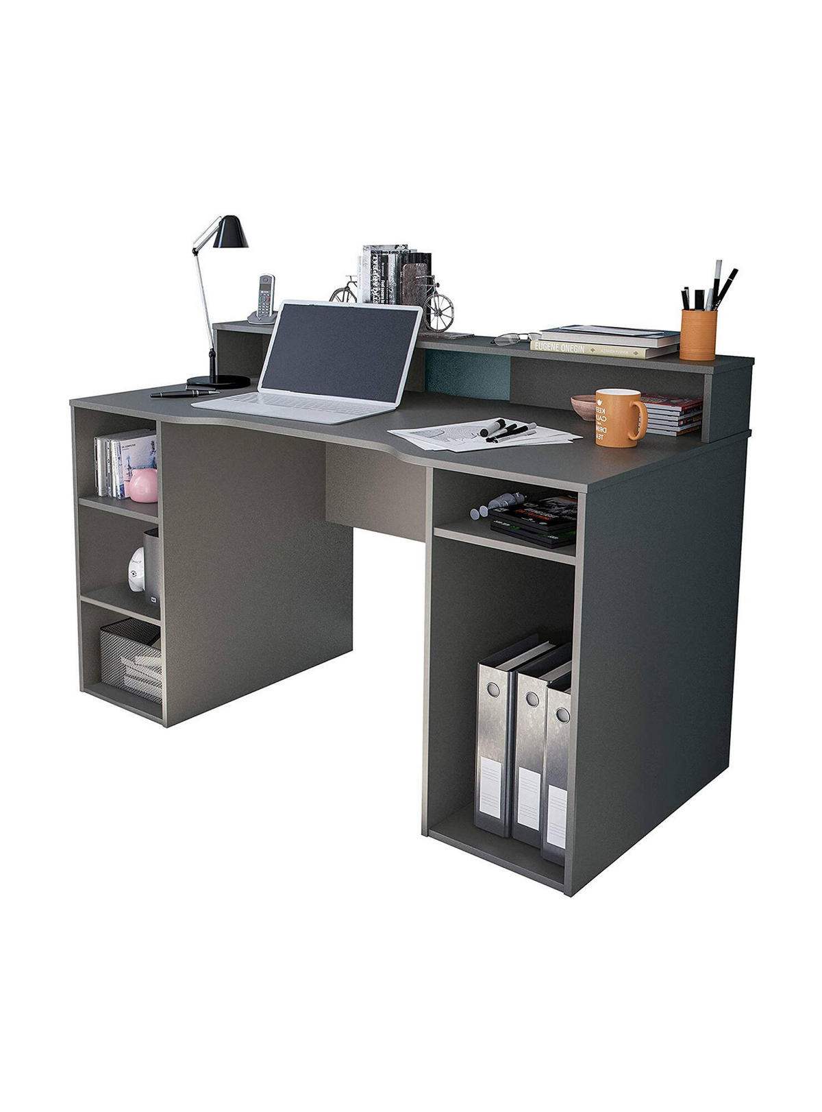 SCHREIBTISCH Anthrazit 67/136/88 cm - Grau, Holzwerkstoff (67/136/88cm) - DMORA