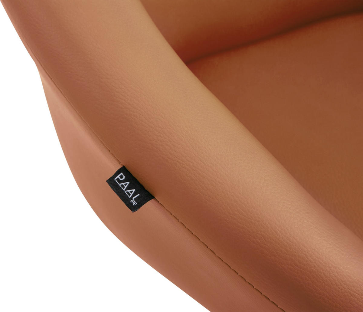 BARHOCKER Lederlook hellbraun - Hellbraun/Chromfarben, Textil/Metall (55/86/51cm) - CLP