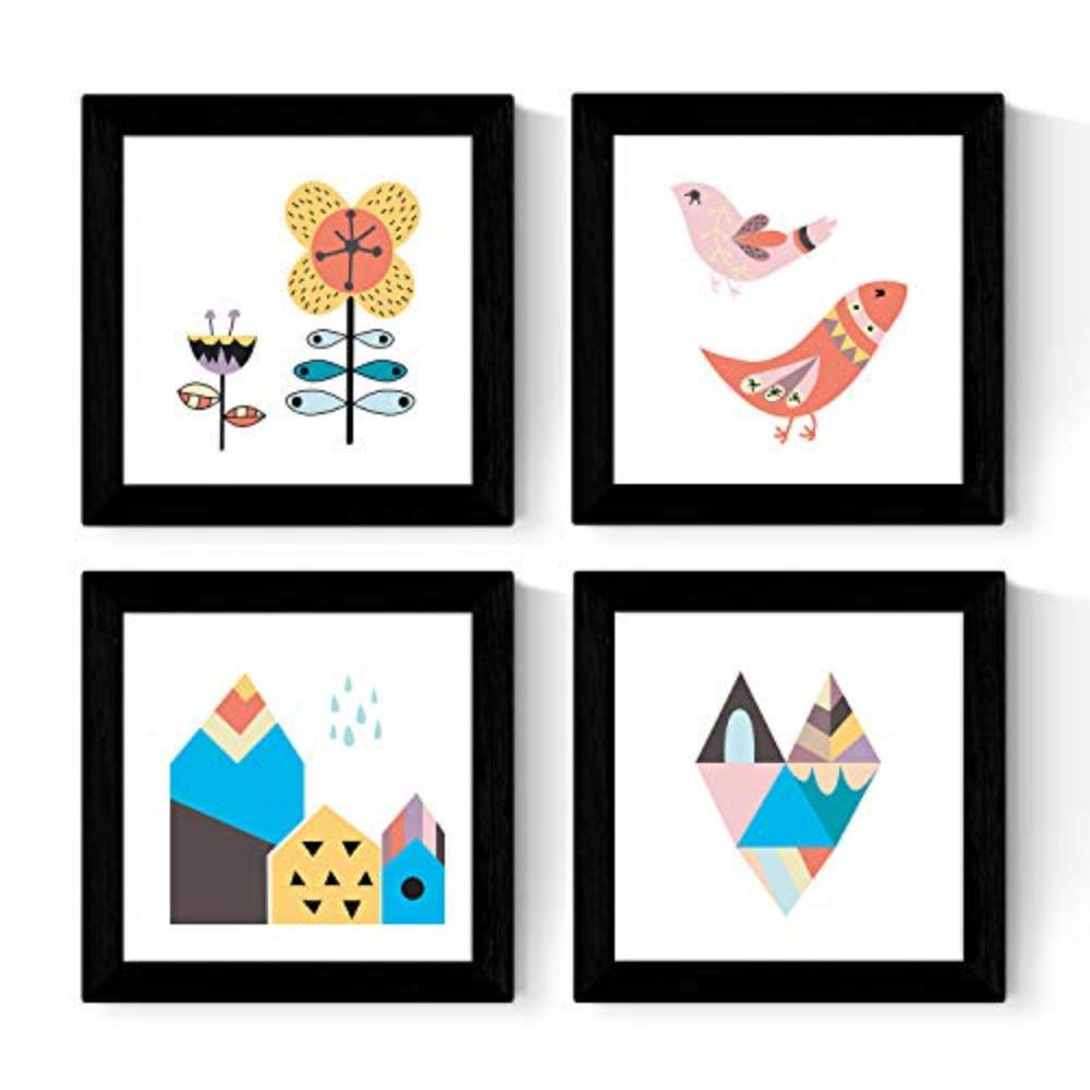 POSTER Set mit 4 Natur skandinavische Herbst 25x25 cm Rahmenlos - Klar, Papier (25/3cm) - Nacnic